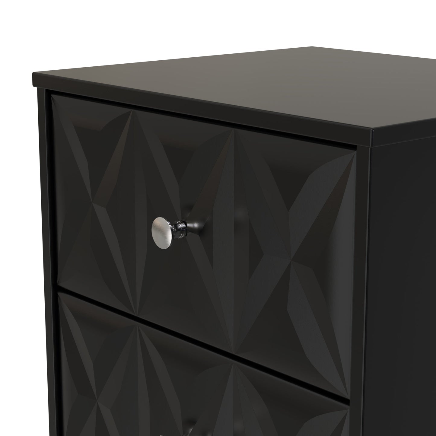 San Jose Bedside Table Black 2 Drawers 45cm