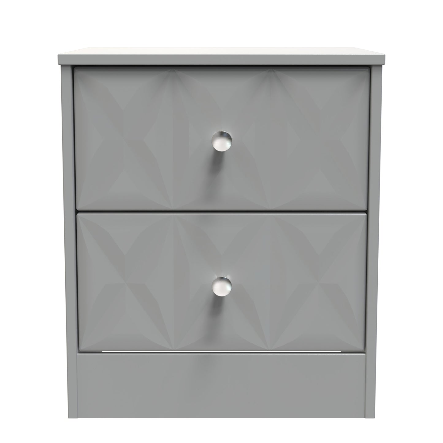 San Jose Bedside Table Grey 2 Drawers 45cm
