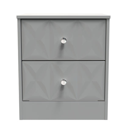 San Jose Bedside Table Grey 2 Drawers 45cm