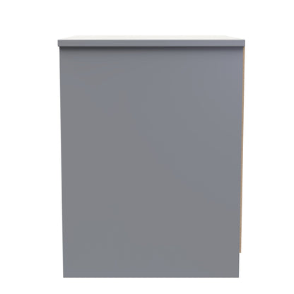 San Jose Bedside Table Grey 2 Drawers 45cm