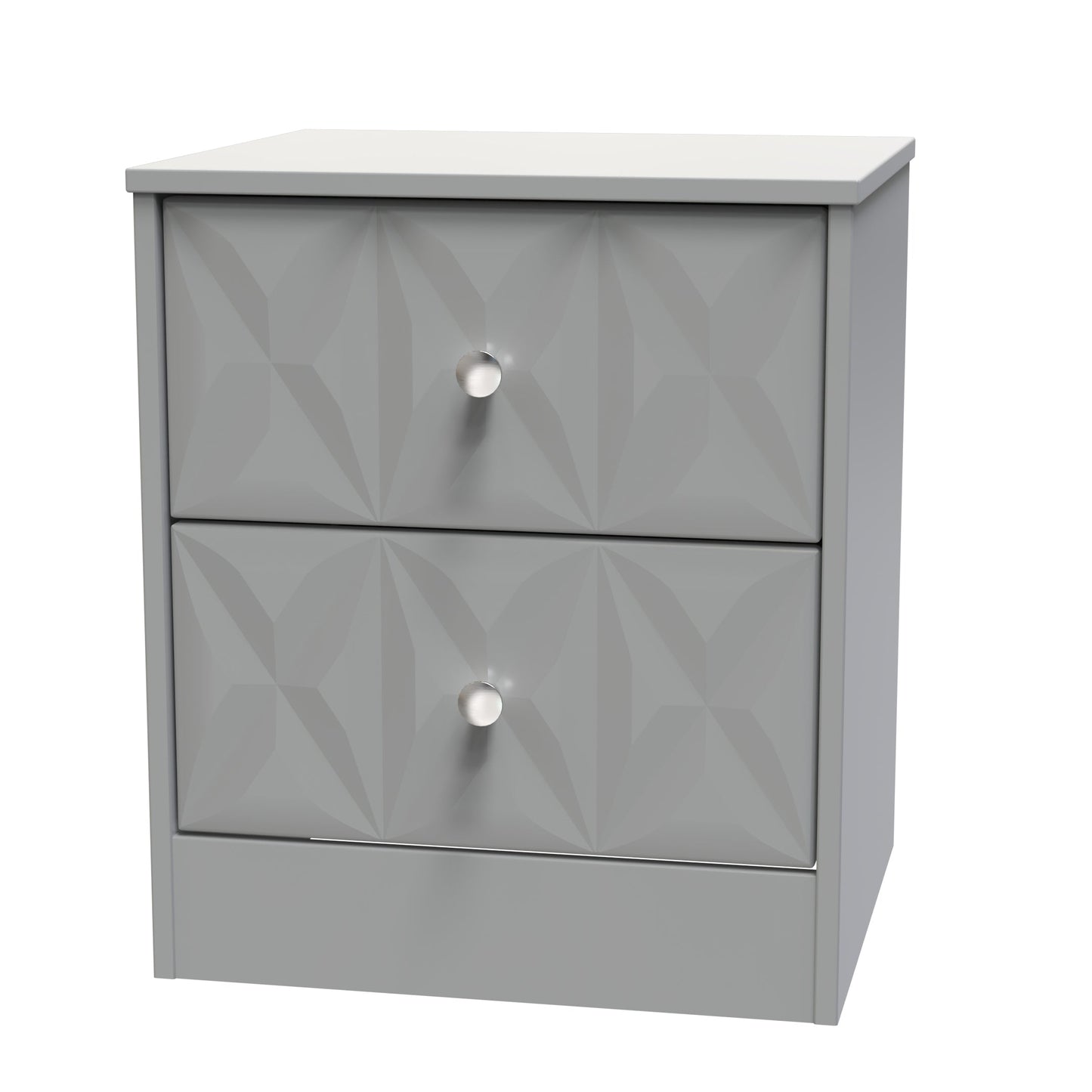 San Jose Bedside Table Grey 2 Drawers 45cm
