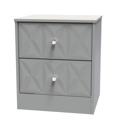 San Jose Bedside Table Grey 2 Drawers 45cm