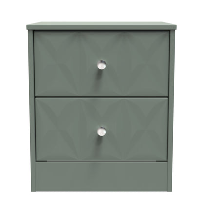 San Jose Bedside Table Green 2 Drawers 45cm