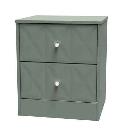 San Jose Bedside Table Green 2 Drawers 45cm