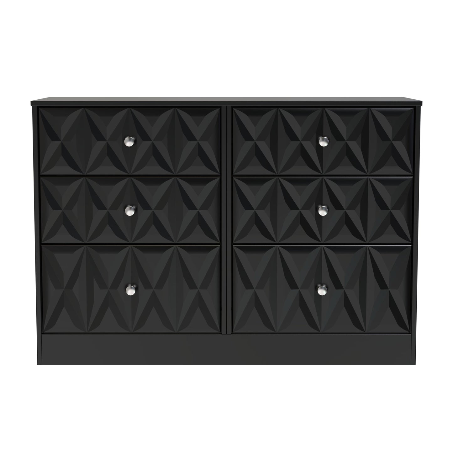 San Jose Large Chest of Drawers Black 6 Drawers 115cm