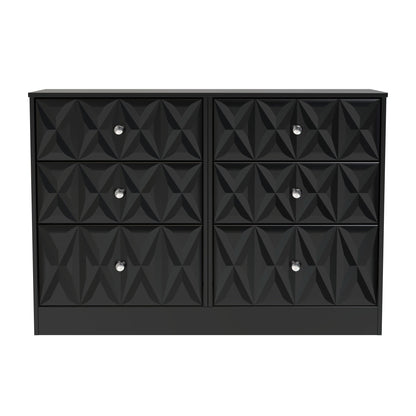 San Jose Large Chest of Drawers Black 6 Drawers 115cm