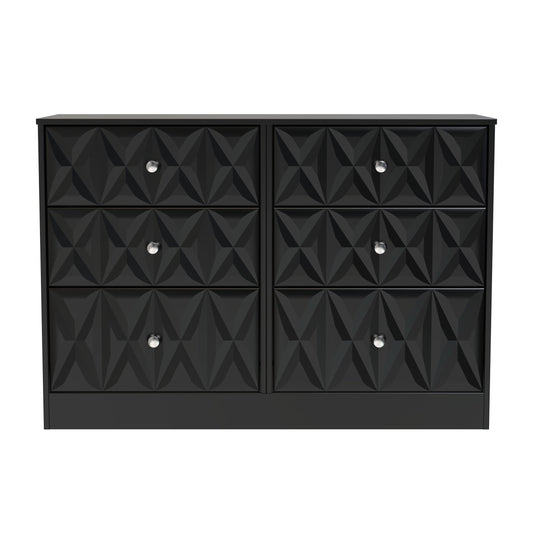 San Jose Large Chest of Drawers Black 6 Drawers 115cm