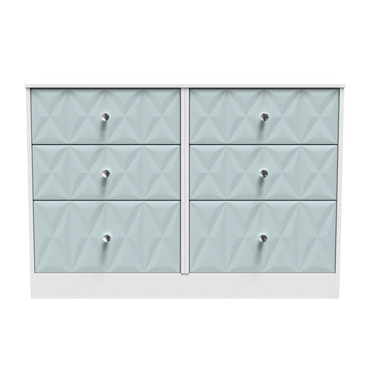 San Jose Large Chest of Drawers Teal & White 6 Drawers 115cm