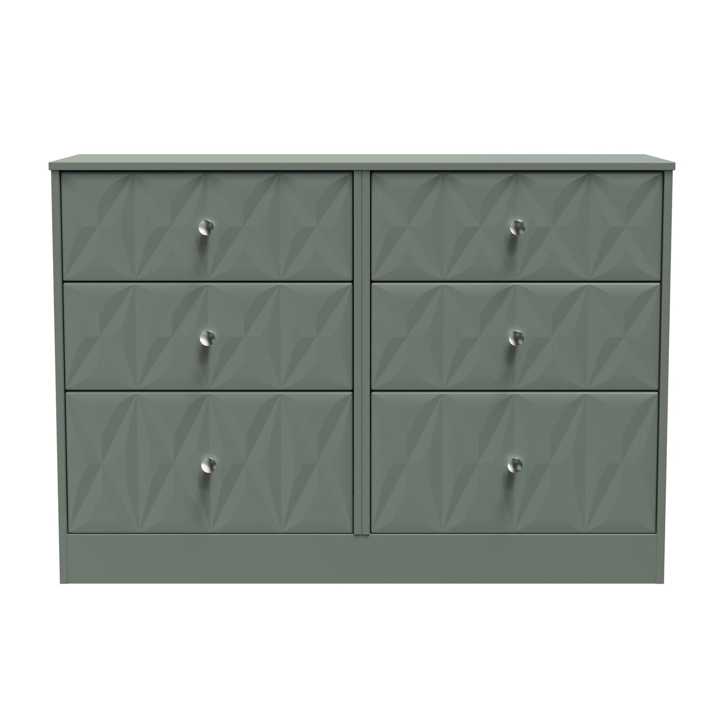 San Jose Large Chest of Drawers Green 6 Drawers 115cm