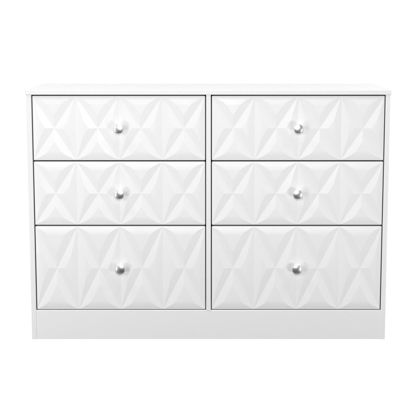 San Jose Large Chest of Drawers White 6 Drawers 115cm