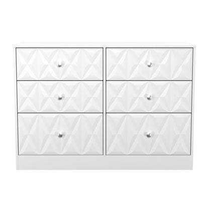 San Jose Large Chest of Drawers White 6 Drawers 115cm