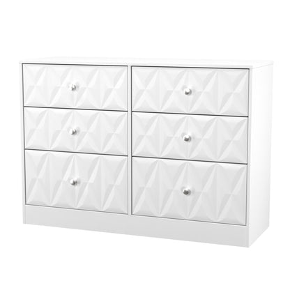 San Jose Large Chest of Drawers White 6 Drawers 115cm