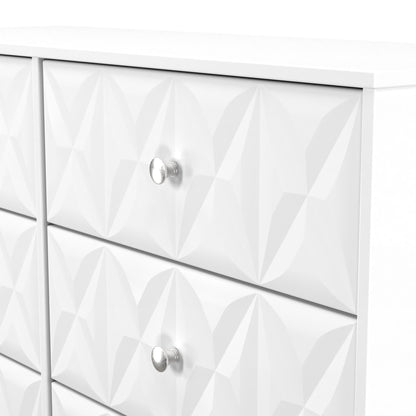 San Jose Large Chest of Drawers White 6 Drawers 115cm