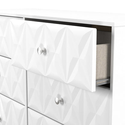San Jose Large Chest of Drawers White 6 Drawers 115cm