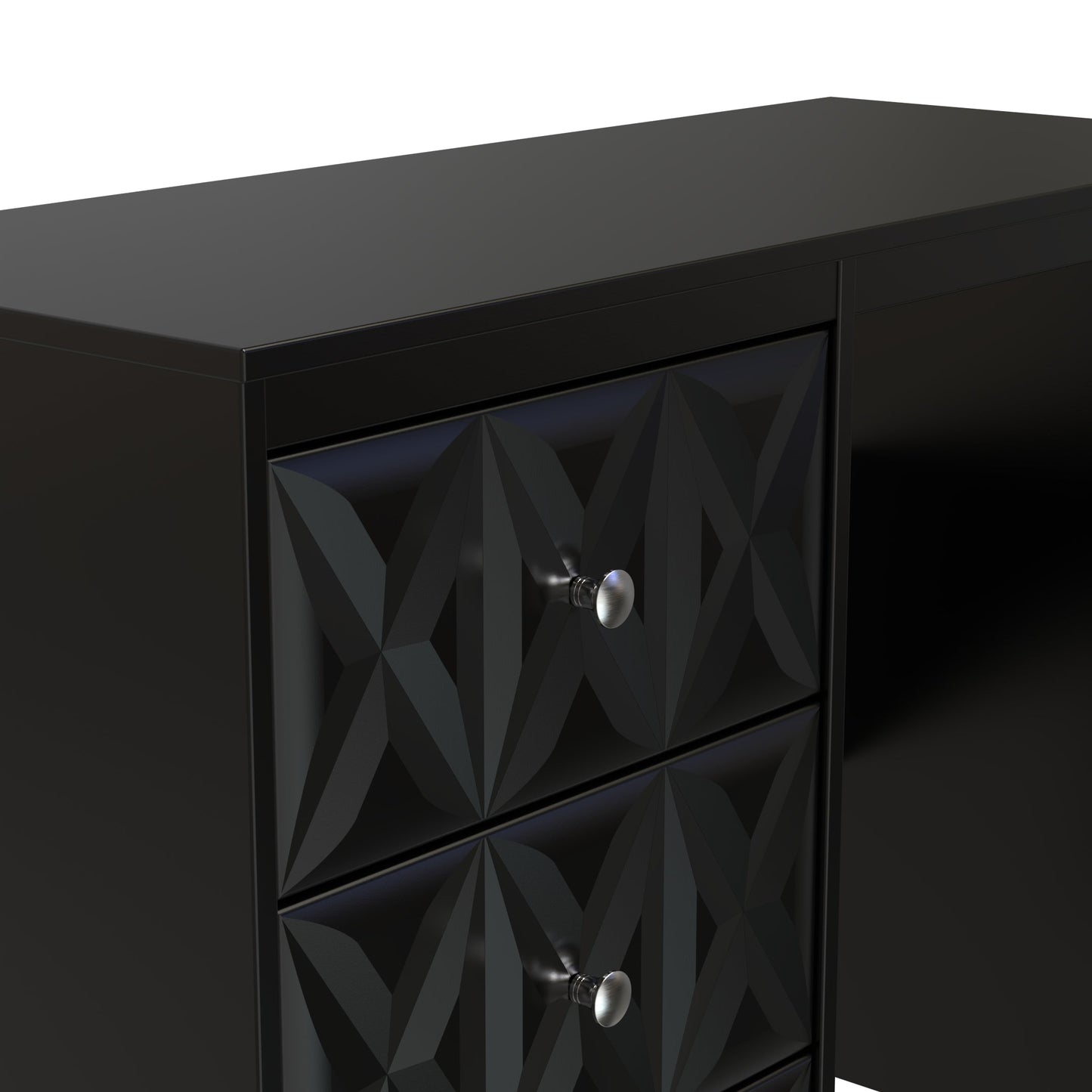 San Jose Desk Black 3 Drawers 97cm