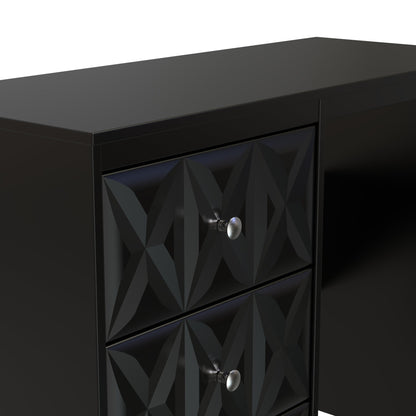 San Jose Desk Black 3 Drawers 97cm