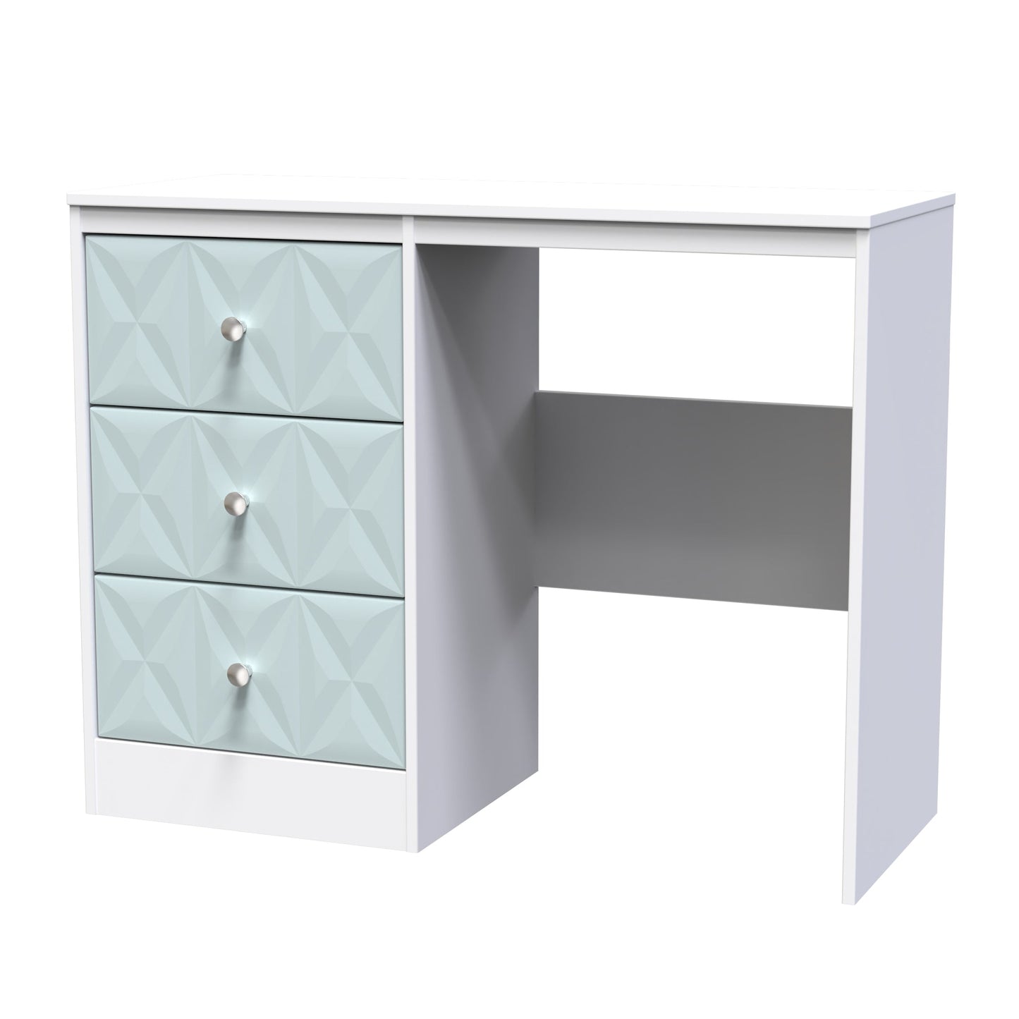 San Jose Desk Teal & White 3 Drawers 97cm