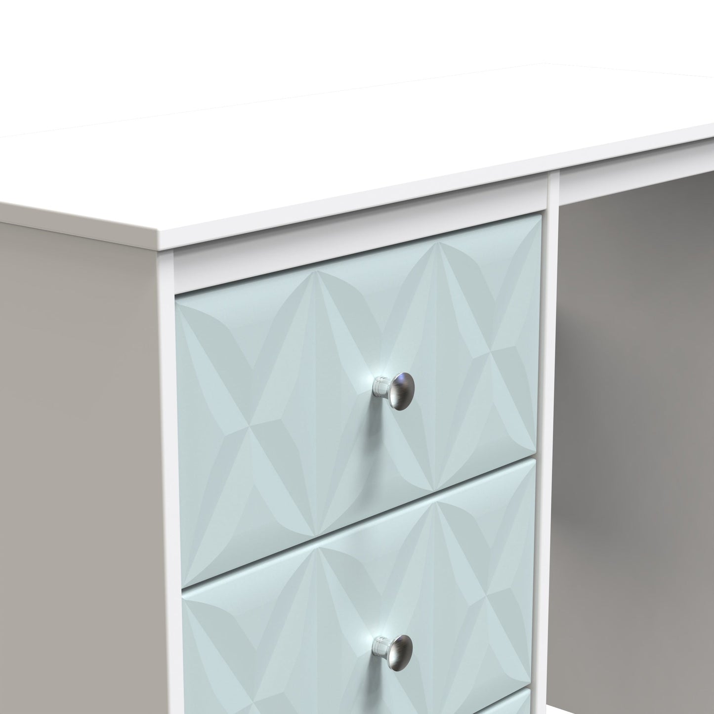 San Jose Desk Teal & White 3 Drawers 97cm