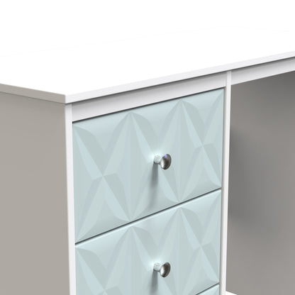 San Jose Desk Teal & White 3 Drawers 97cm