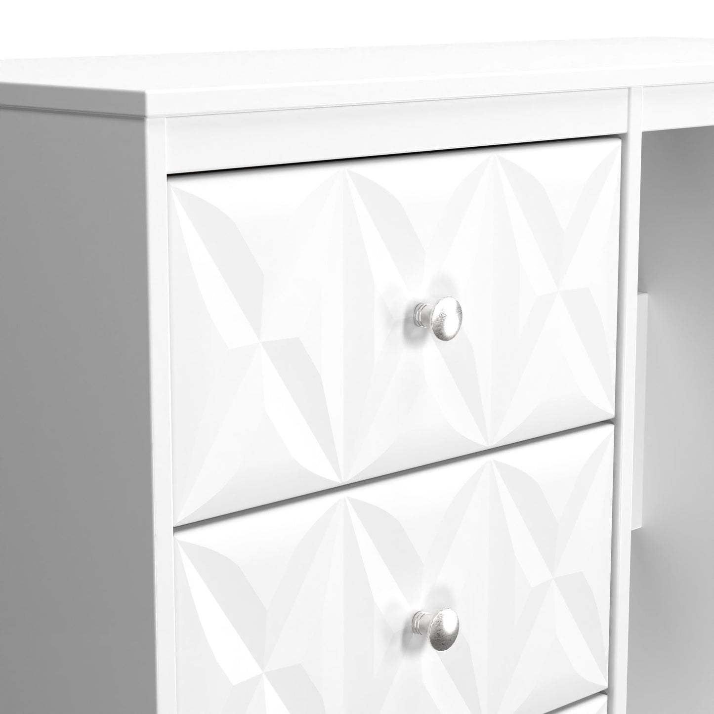 San Jose Desk White 3 Drawers 97cm