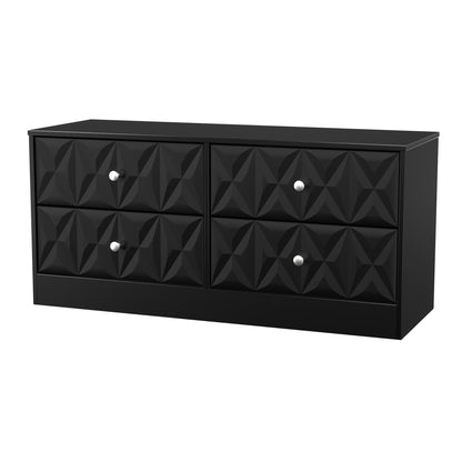 San Jose Large Chest of Drawers Black 4 Drawers 115cm