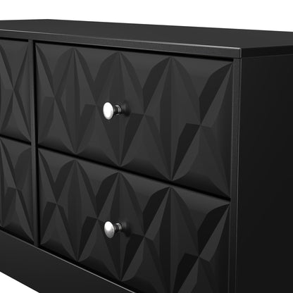 San Jose Large Chest of Drawers Black 4 Drawers 115cm
