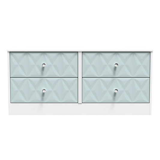 San Jose Large Chest of Drawers Teal & White 4 Drawers 115cm