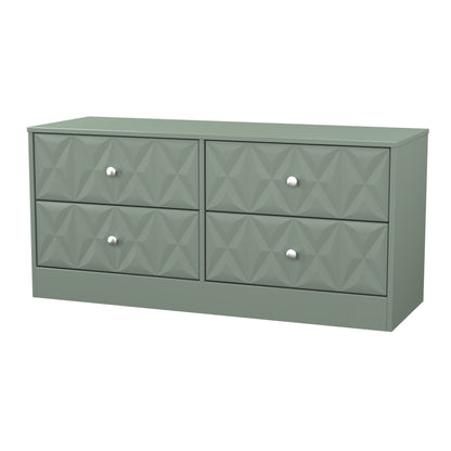 San Jose Large Chest of Drawers Green 4 Drawers 115cm