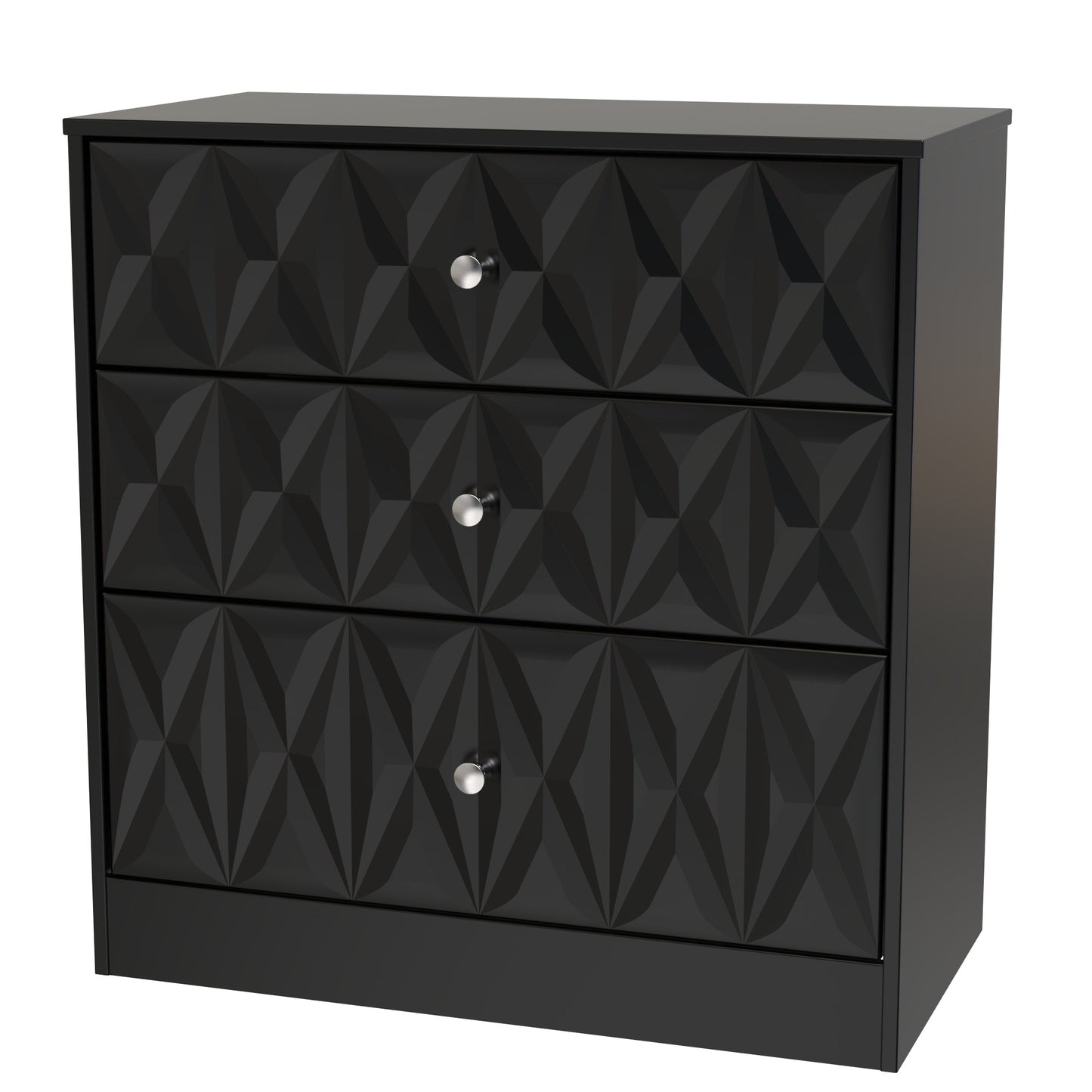 San Jose Chest of Drawers Black 3 Drawers 77cm