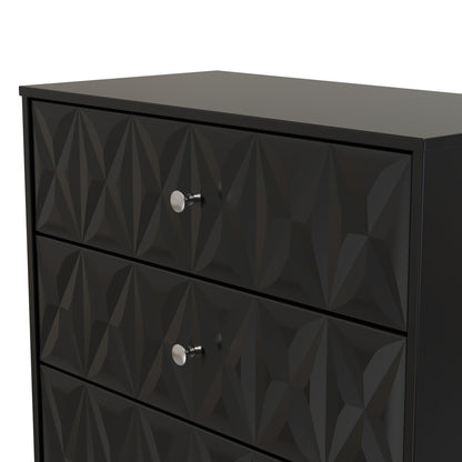 San Jose Chest of Drawers Black 3 Drawers 77cm
