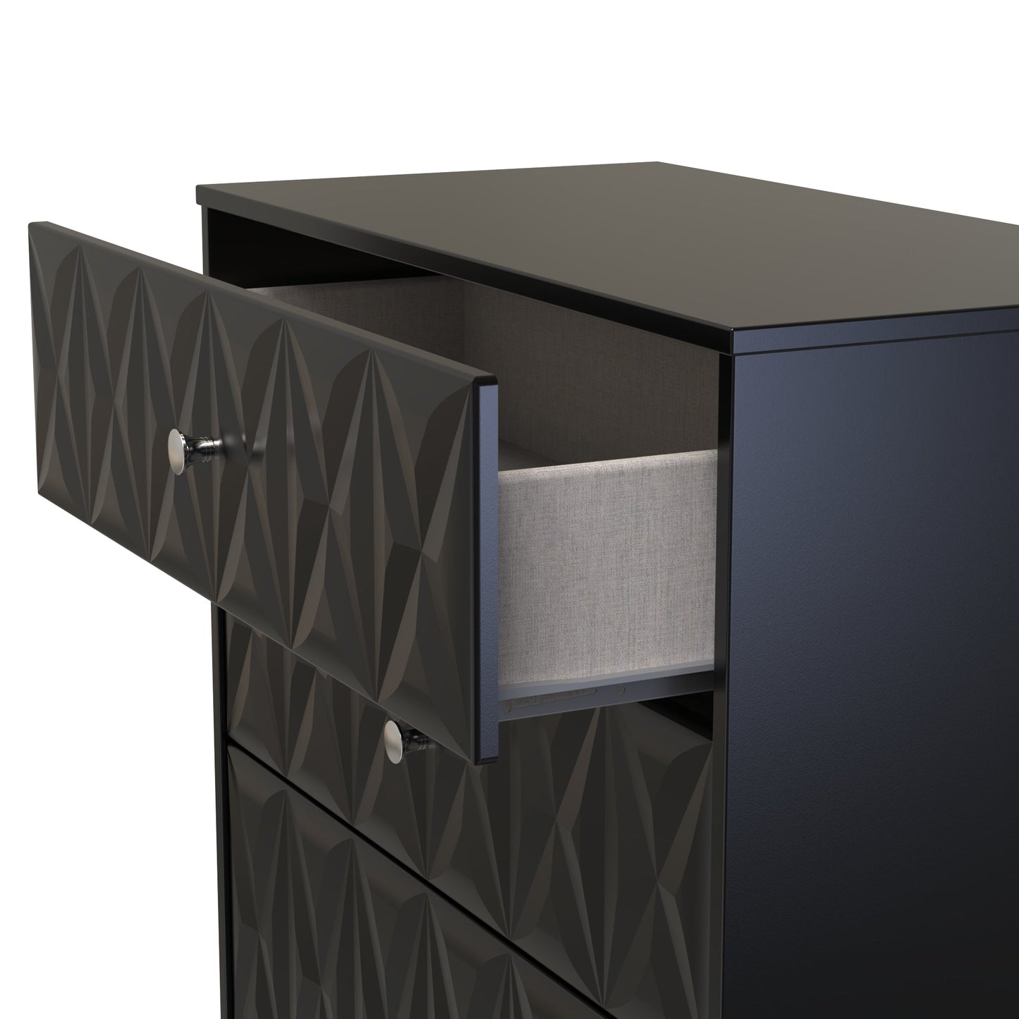 San Jose Chest of Drawers Black 3 Drawers 77cm