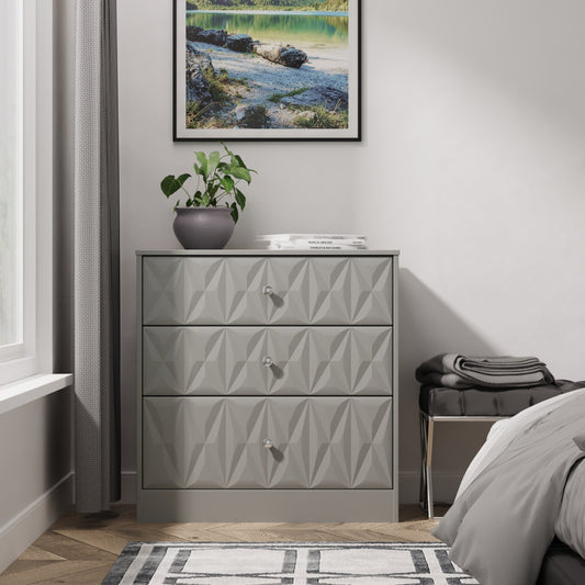 San Jose Chest of Drawers Grey 3 Drawers 77cm