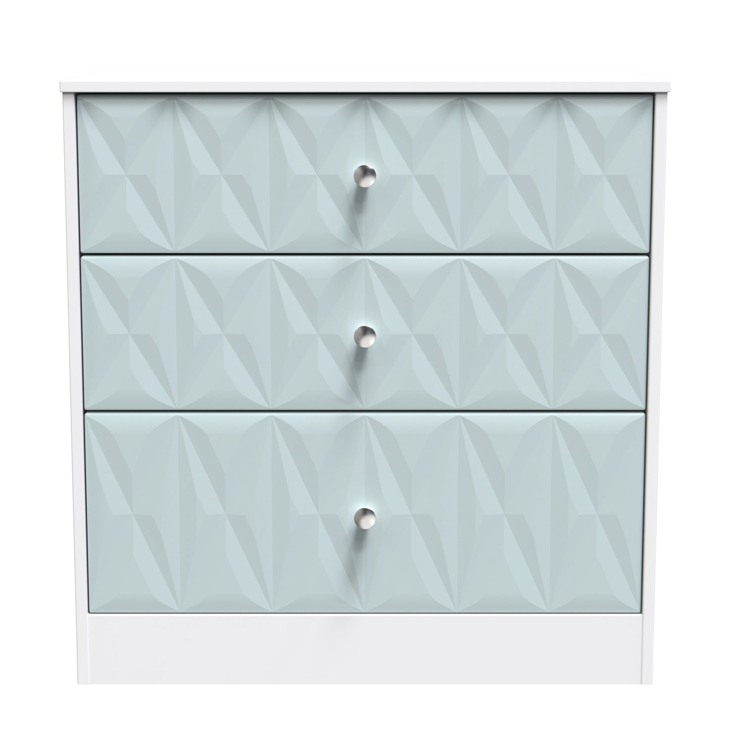 San Jose Chest of Drawers Teal & White 3 Drawers 77cm