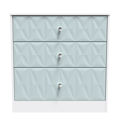 San Jose Chest of Drawers Teal & White 3 Drawers 77cm