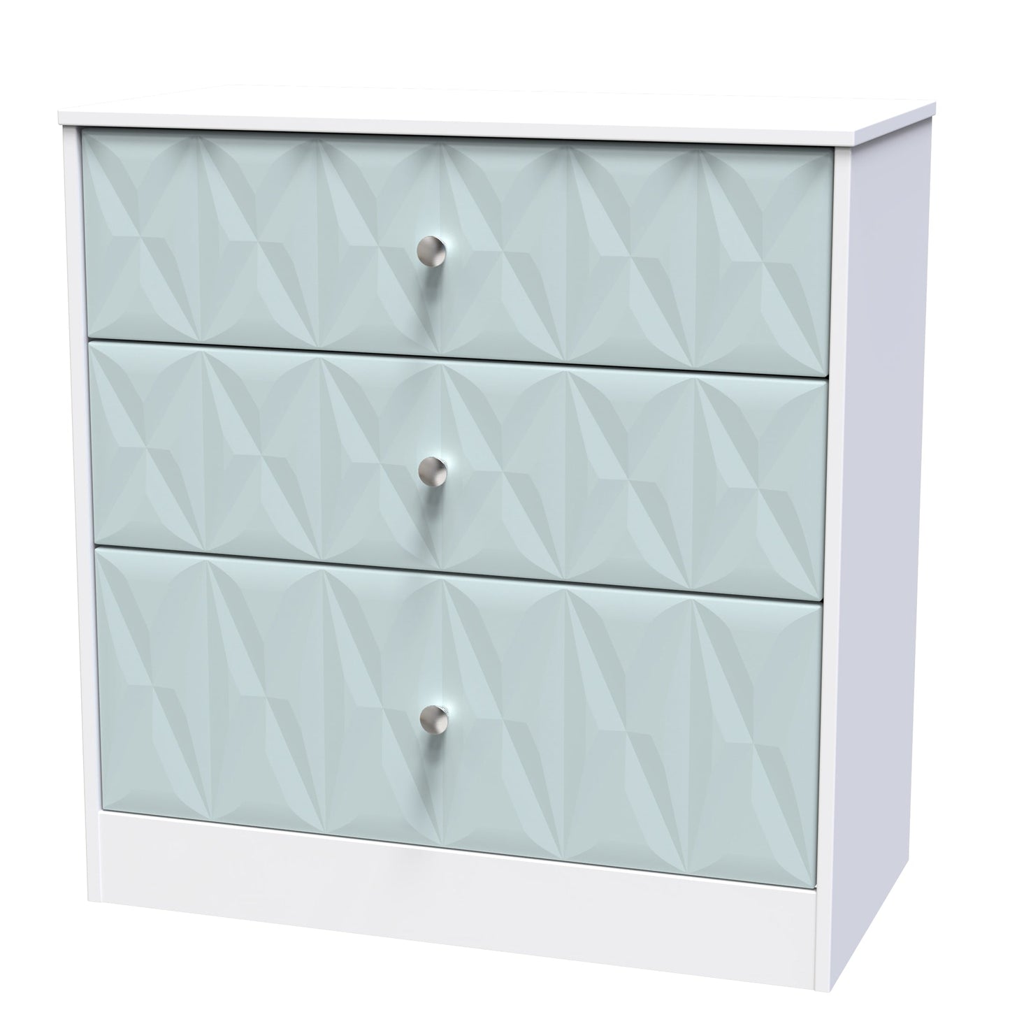 San Jose Chest of Drawers Teal & White 3 Drawers 77cm