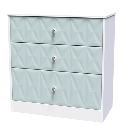 San Jose Chest of Drawers Teal & White 3 Drawers 77cm