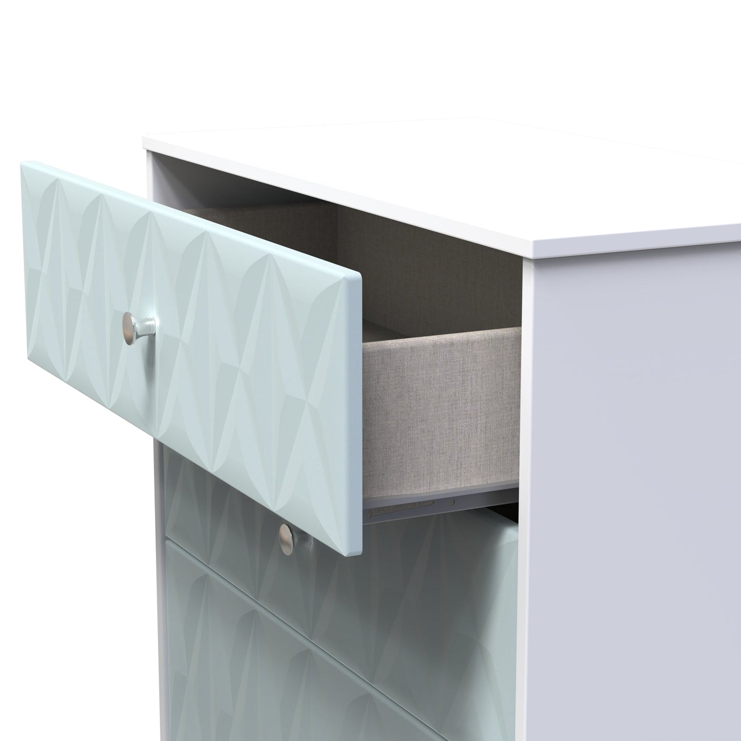 San Jose Chest of Drawers Teal & White 3 Drawers 77cm