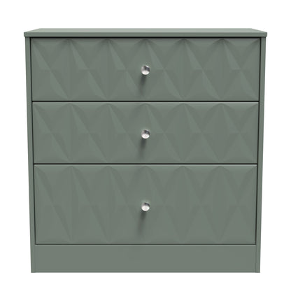 San Jose Chest of Drawers Green 3 Drawers 77cm