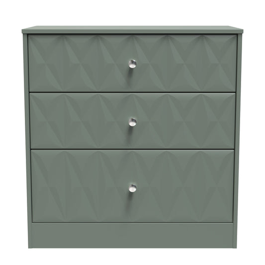 San Jose Chest of Drawers Green 3 Drawers 77cm