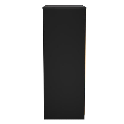 San Jose Tall Chest of Drawers Black 4 Drawers 77cm