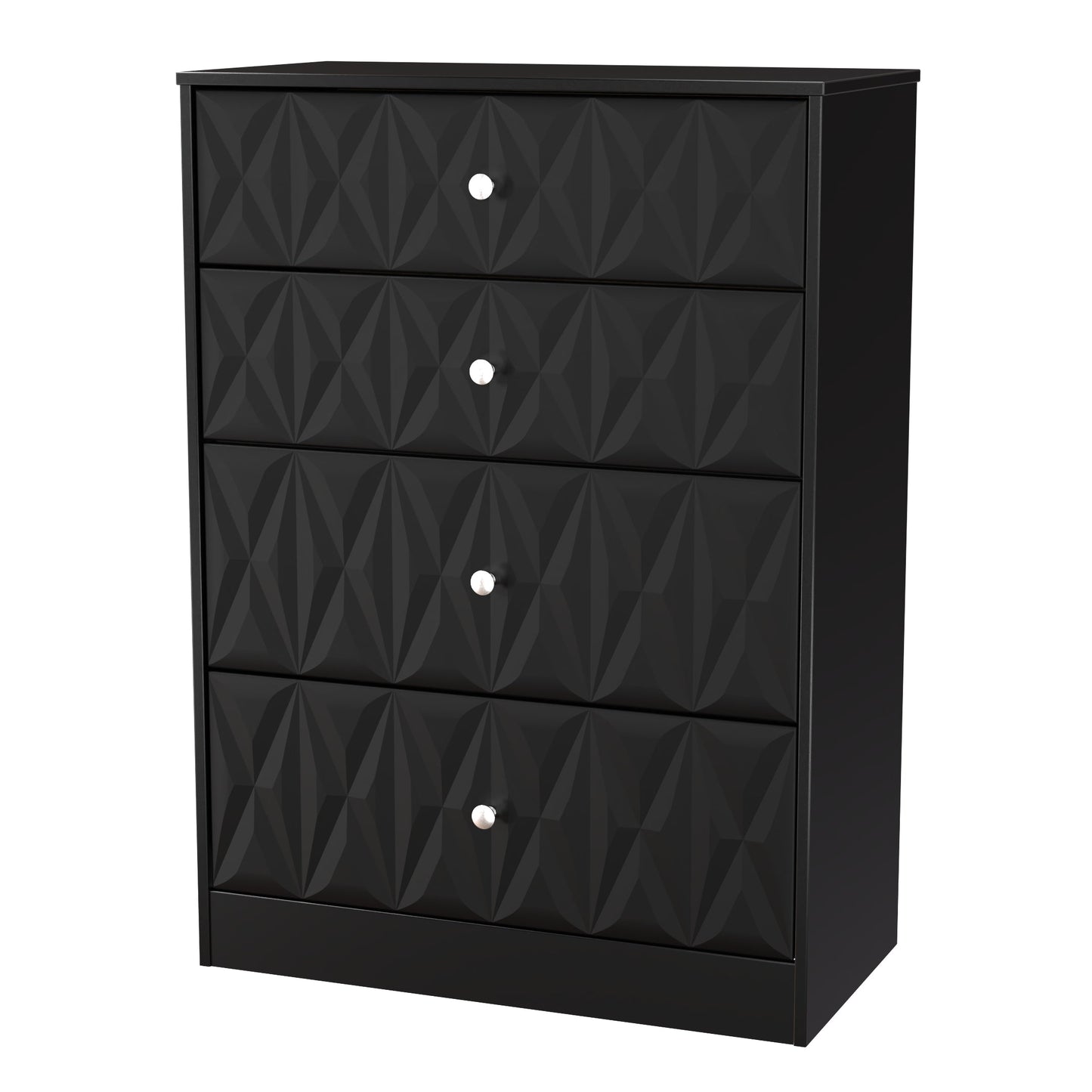 San Jose Tall Chest of Drawers Black 4 Drawers 77cm