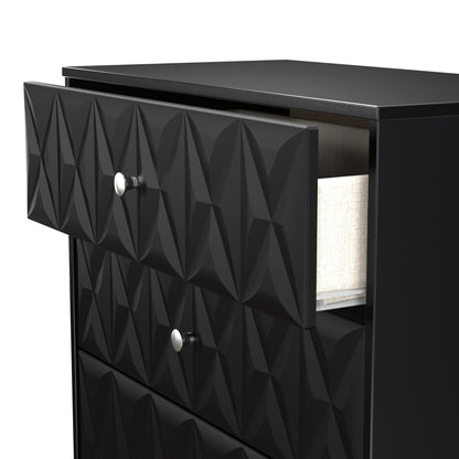 San Jose Tall Chest of Drawers Black 4 Drawers 77cm