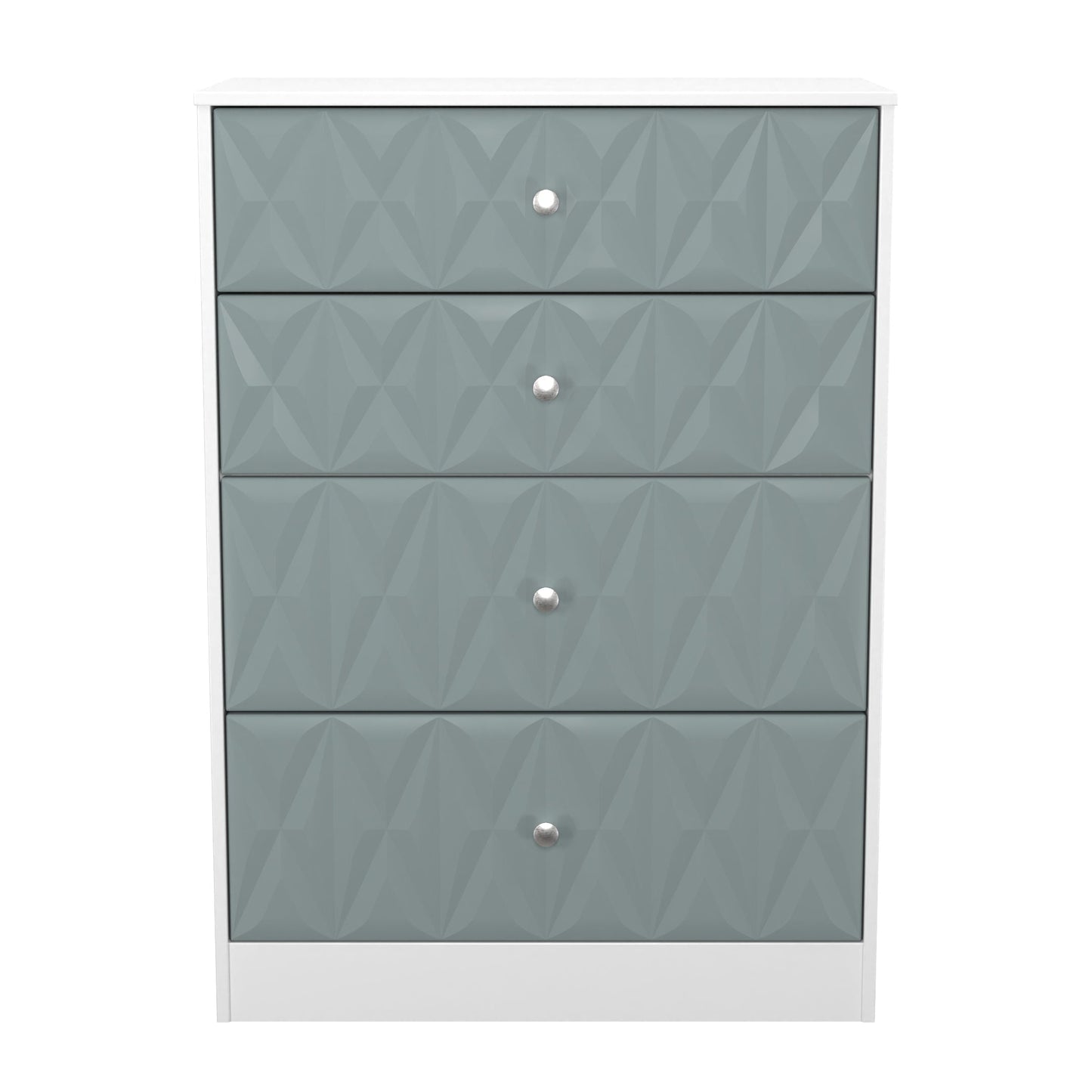 San Jose Tall Chest of Drawers Teal & White 4 Drawers 77cm