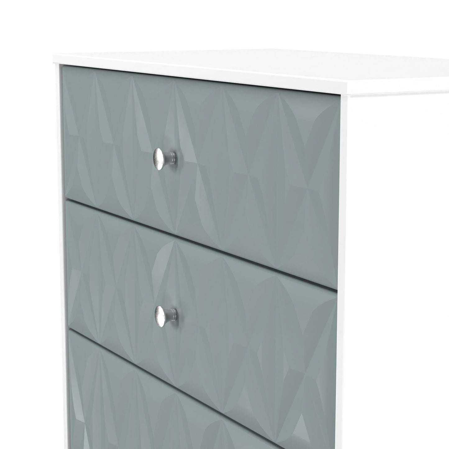 San Jose Tall Chest of Drawers Teal & White 4 Drawers 77cm