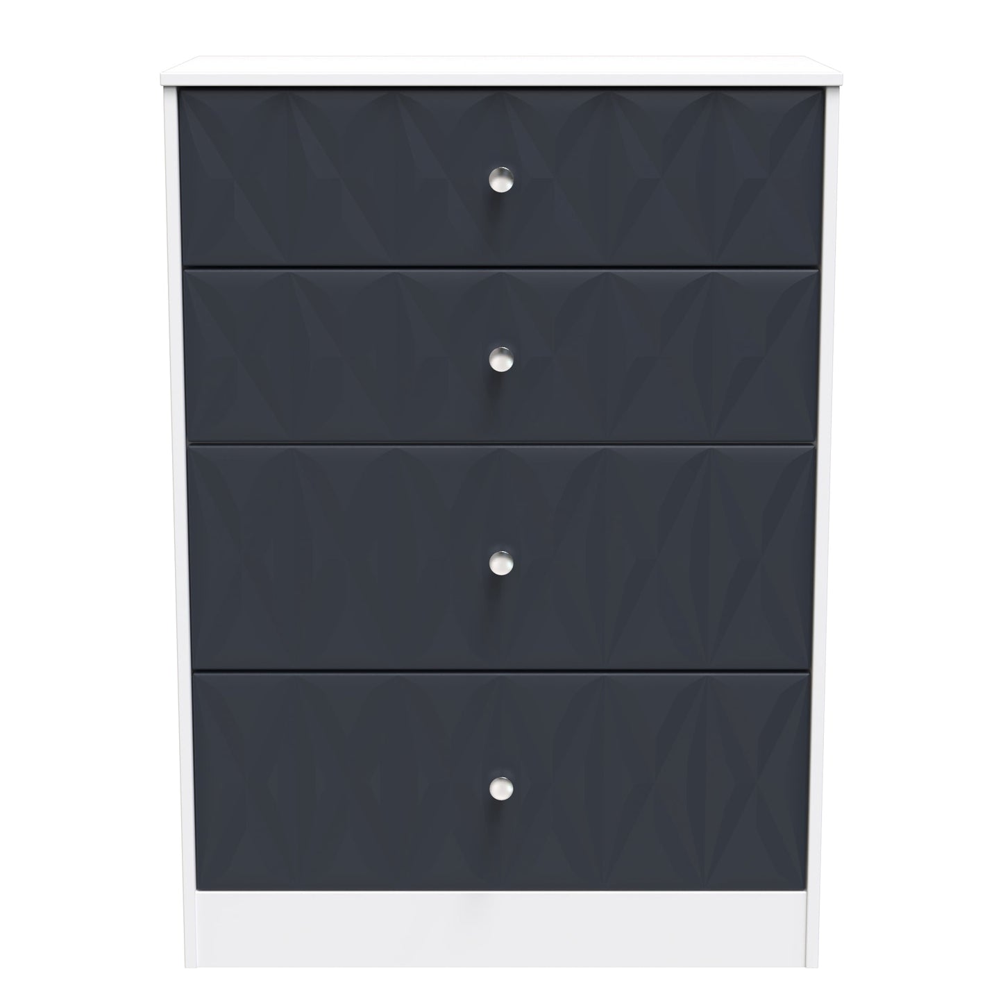 San Jose Tall Chest of Drawers Dark Grey & White 4 Drawers 77cm