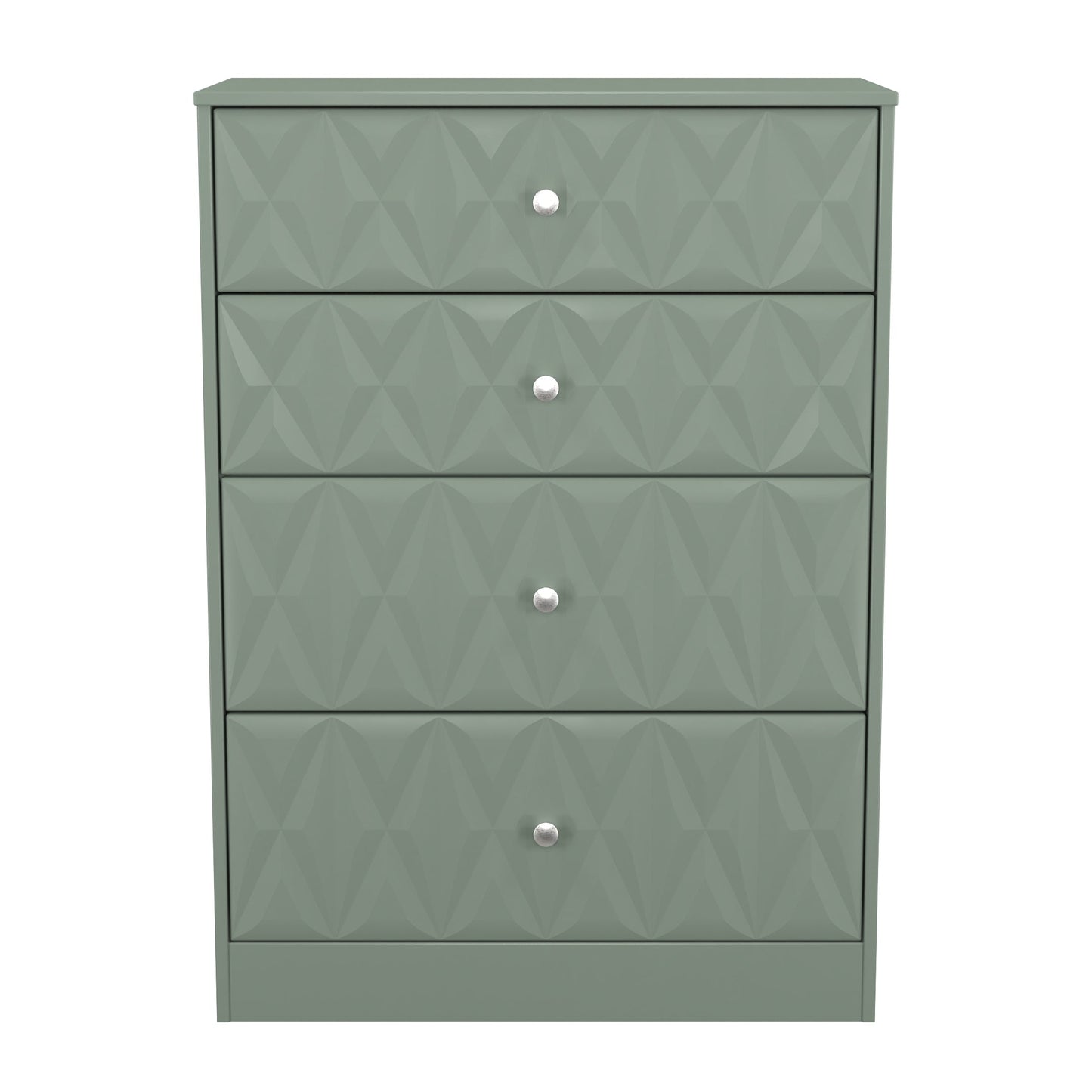 San Jose Tall Chest of Drawers Green 4 Drawers 77cm