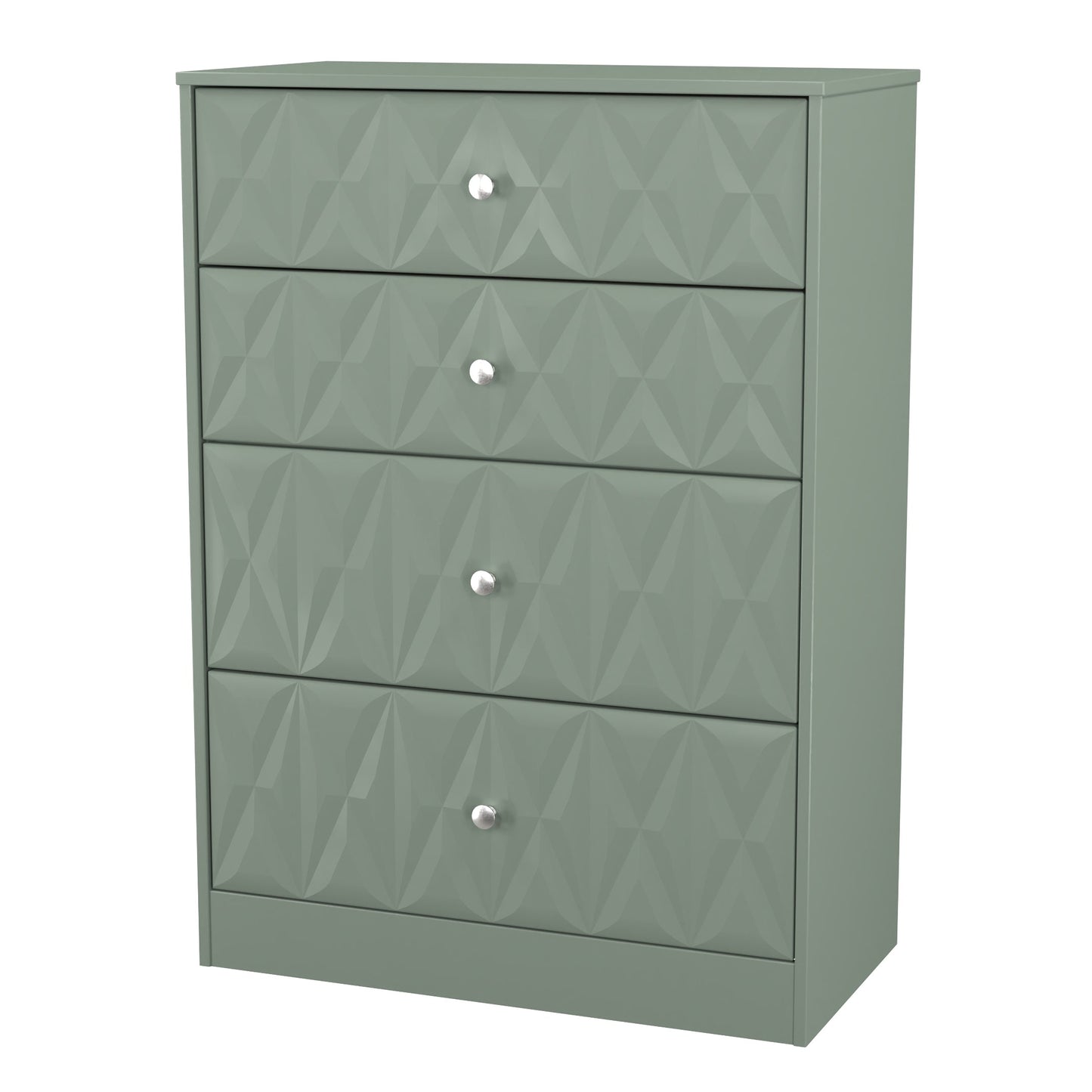 San Jose Tall Chest of Drawers Green 4 Drawers 77cm