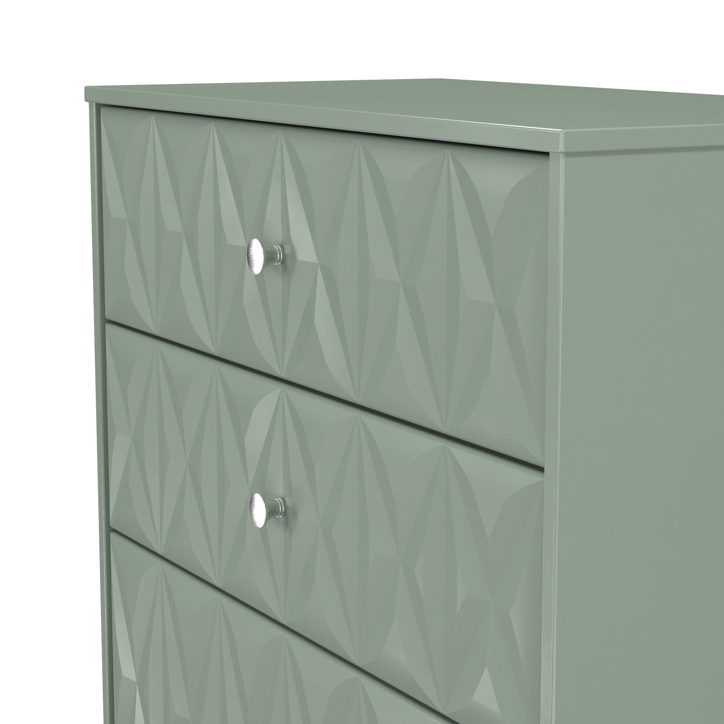 San Jose Tall Chest of Drawers Green 4 Drawers 77cm