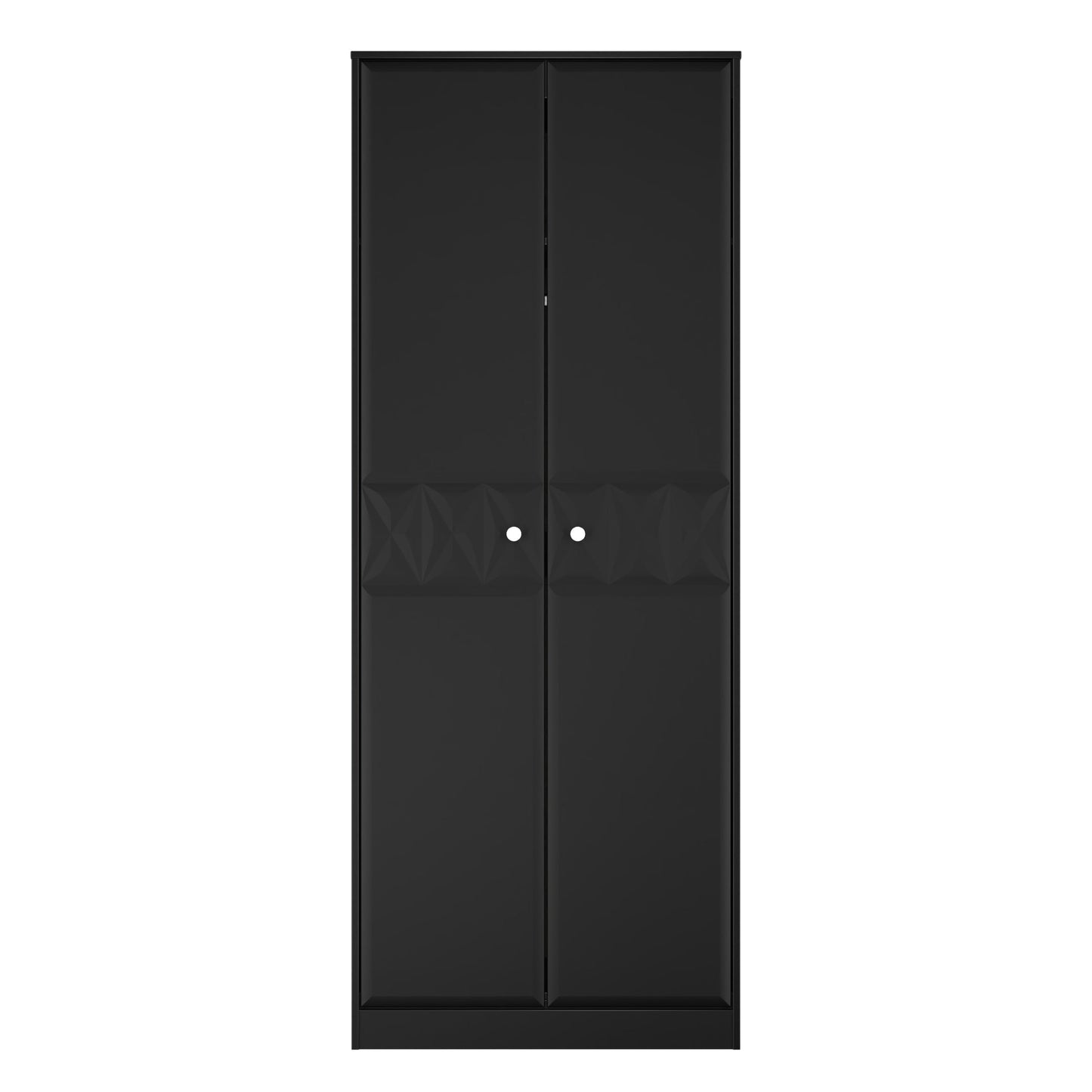 San Jose Tall Wardrobe Black 2 Doors 1 Shelf 77cm