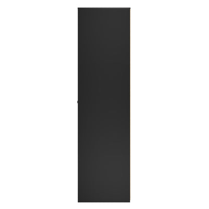 San Jose Tall Wardrobe Black 2 Doors 1 Shelf 77cm